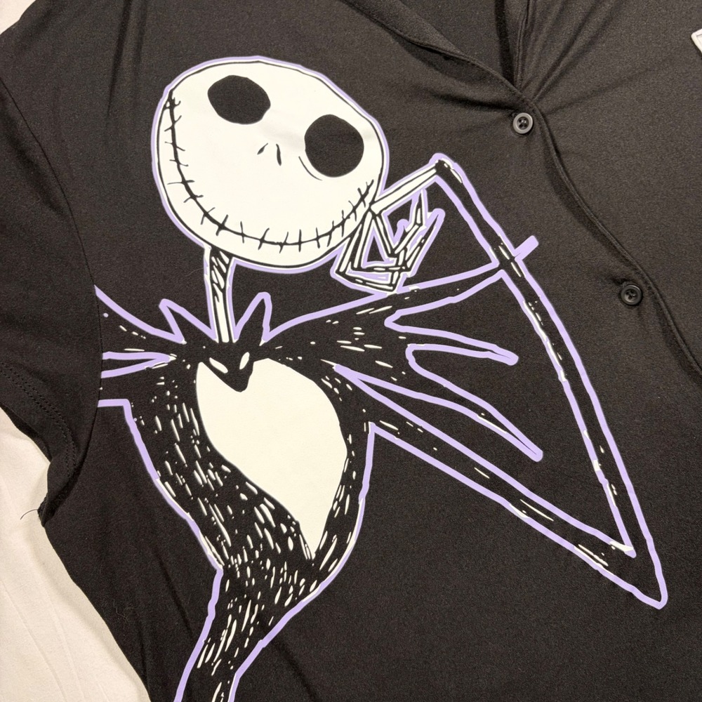 Disney Nightmare Before Christmas Pajama Top Black XL 16-18  Jack Skellington - Picture 2 of 6